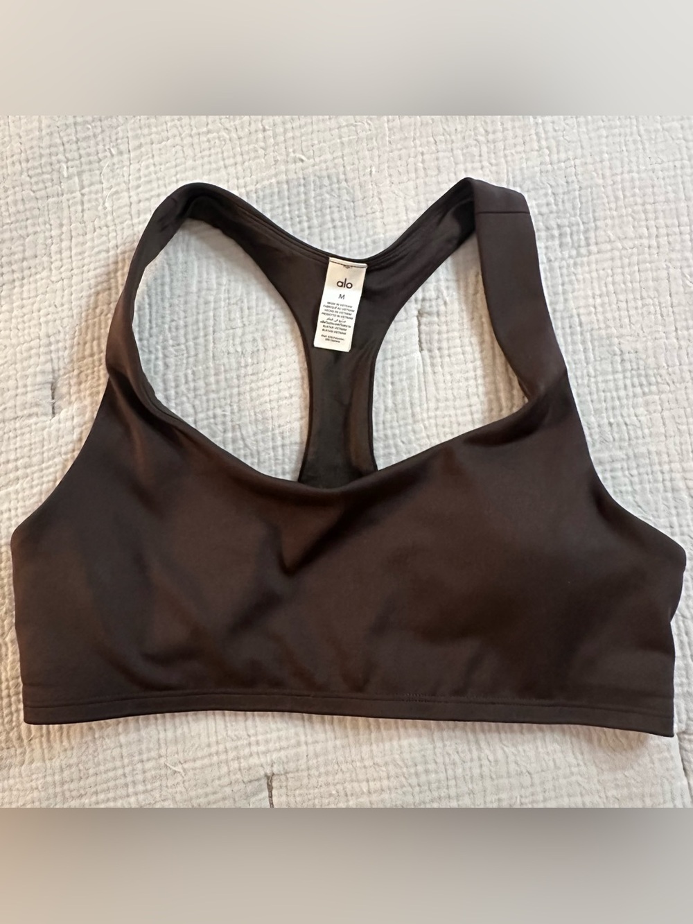 ALO YOGA Airlift Advantage Racerback Bra - Espresso Size M Like New